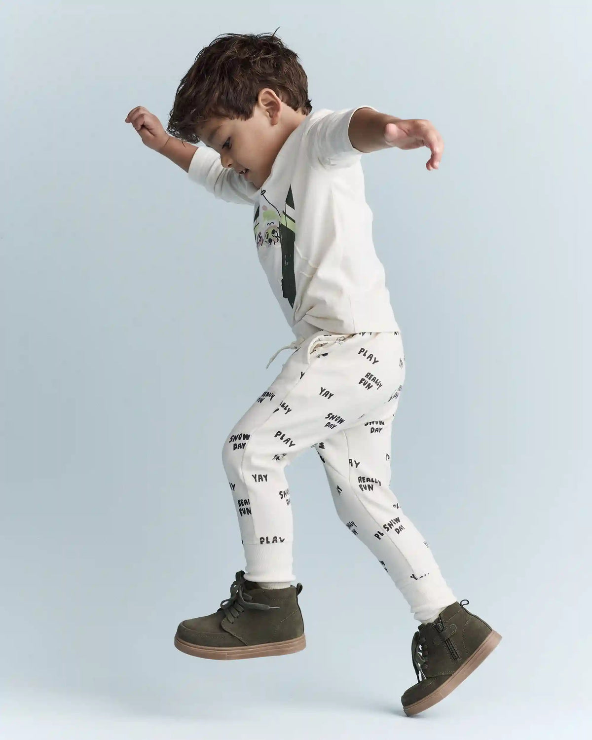 Toddler Skiing Squish Long-Sleeve Relaxed Graphic Tee - Cream