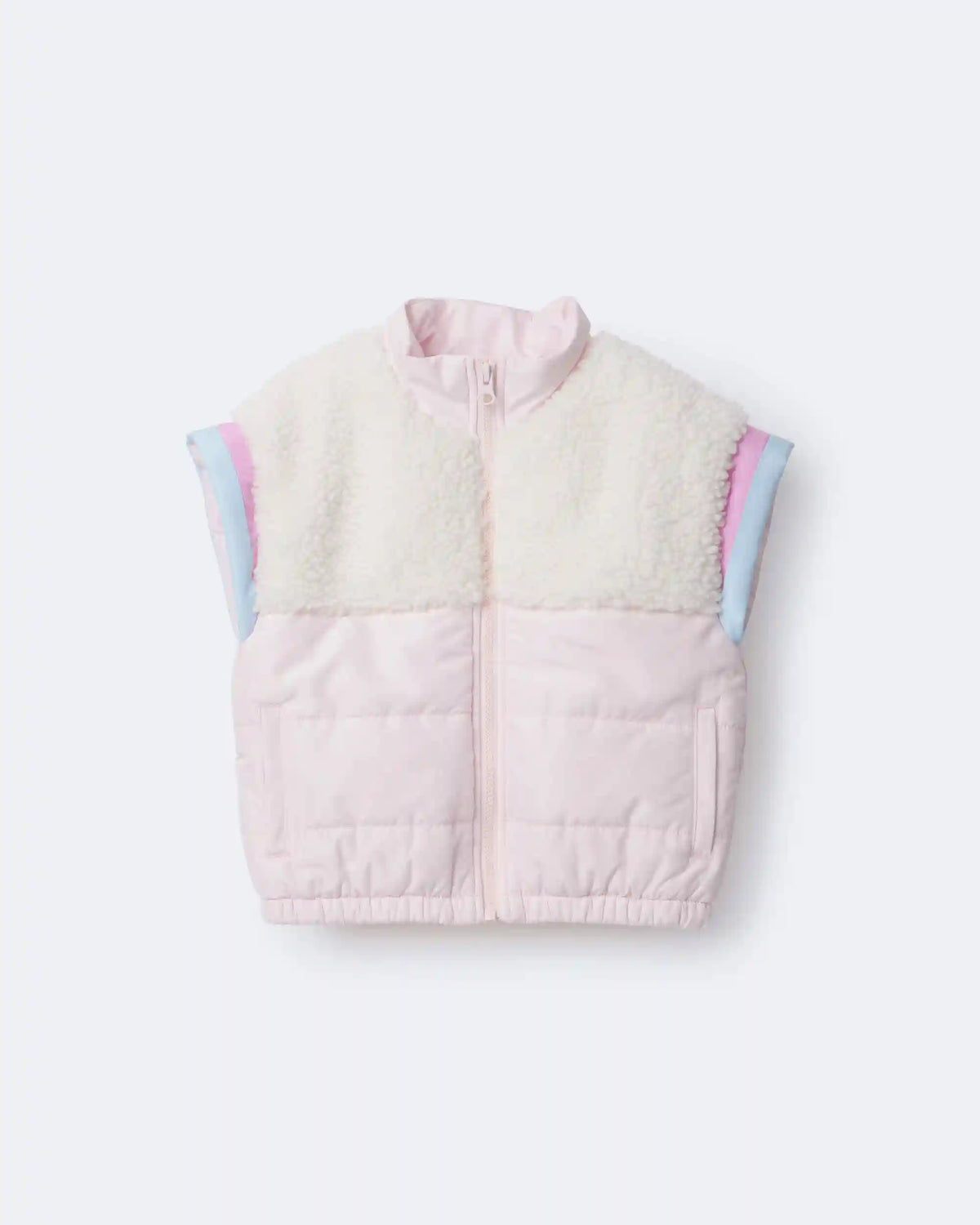 Toddler Girl Colorblock Zip-Up Jacket - Light Pink/Cream