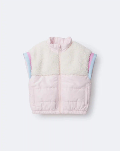 Toddler Girl Colorblock Zip-Up Jacket - Light Pink/Cream