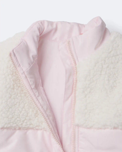 Toddler Girl Colorblock Zip-Up Jacket - Light Pink/Cream