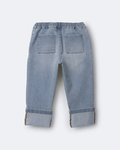Toddler Cuffed Pant in Denim - Blue