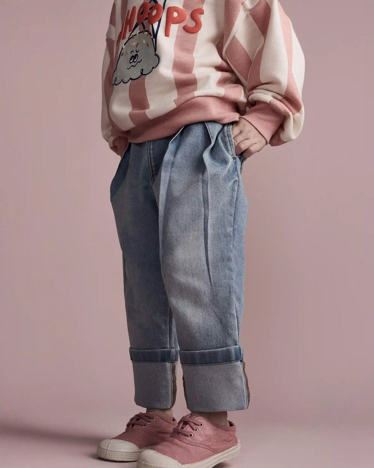 Toddler Cuffed Pant in Denim - Blue