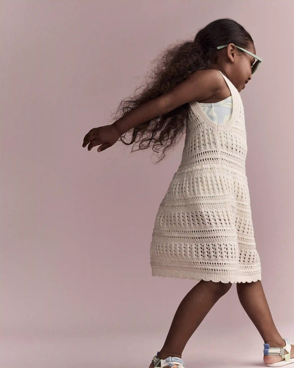 Toddler Girl Crochet Cover Up - Cream