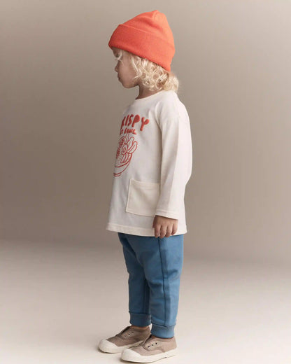 Toddler 'Crispy Rice Bowl' Long-Sleeve Relaxed Graphic Tee - Cream