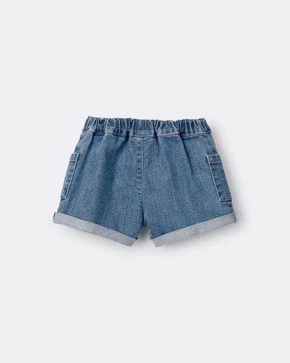 Toddler Girl Mom Shorts in Denim