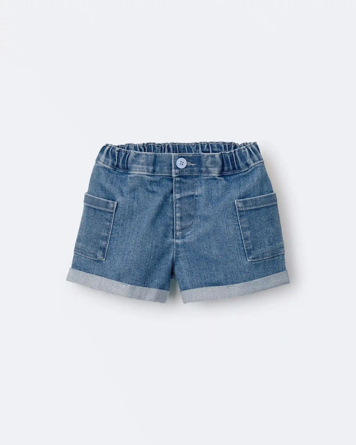 Toddler Girl Mom Shorts in Denim
