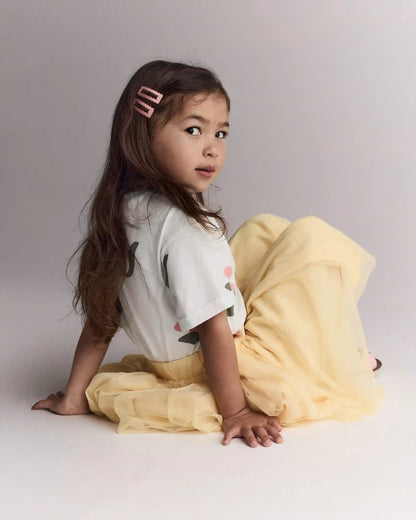 Toddler Girl Avenue Twirl™ Midi Skirt with Tulle - Yellow
