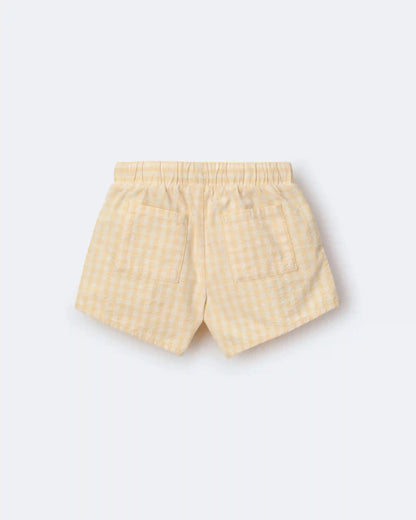 Toddler Girl Gingham Peplum Shorts - Yellow