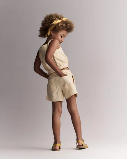 Toddler Girl Gingham Peplum Shorts - Yellow