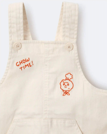 Toddler 'What's Cooking' Overall with Kanga Pocket - Cream