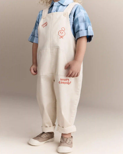 Toddler 'What's Cooking' Overall with Kanga Pocket - Cream