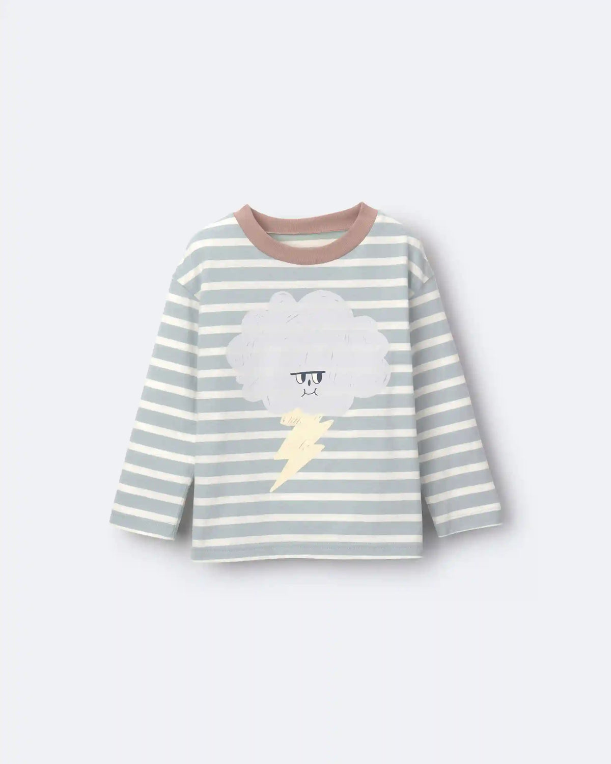 Toddler Striped Storm Long-Sleeve Relaxed Graphic Tee - Teal