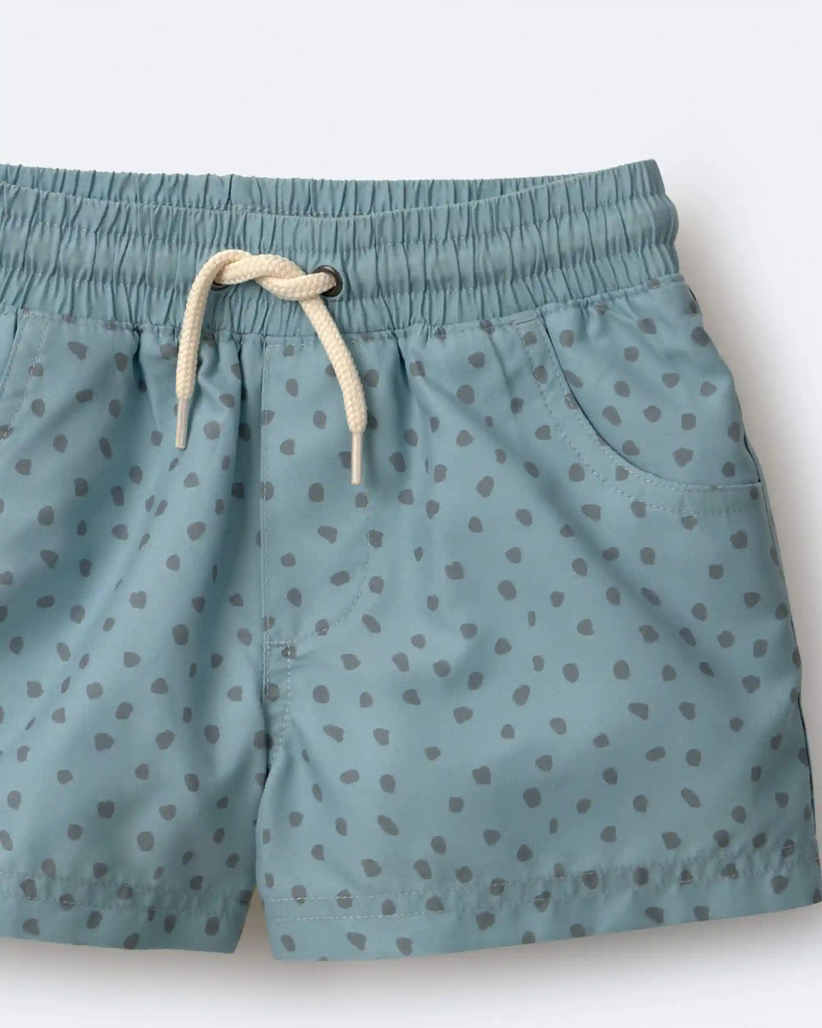 Toddler Boy Swim Trunk in Dot Print - Pale Blue