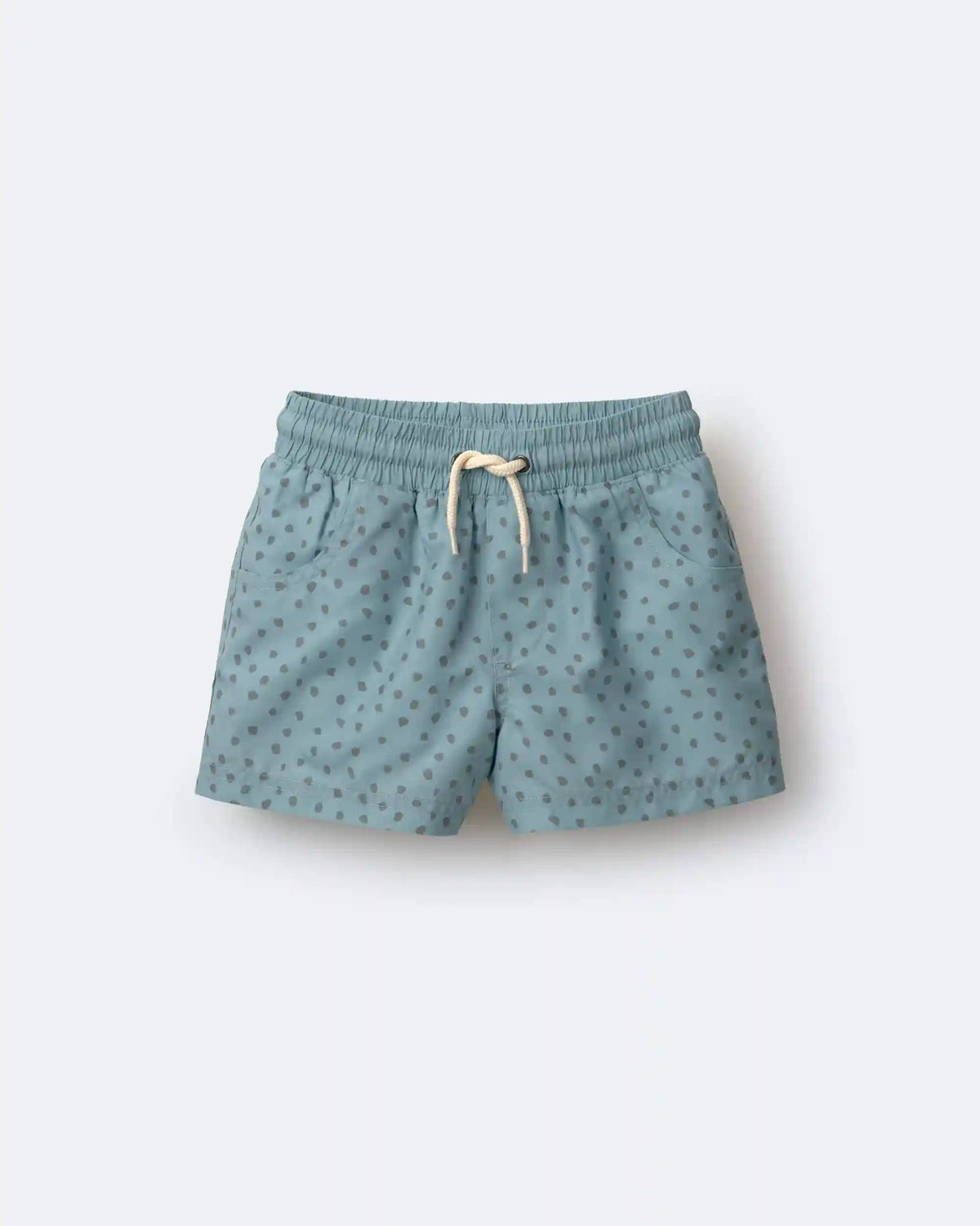 Toddler Boy Swim Trunk in Dot Print - Pale Blue