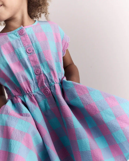 Toddler Girl Avenue Twirl™ Gingham Scalloped Dress - Purple/Blue