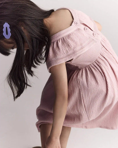 Toddler Girl Ruffle Collar Dress - Light Pink