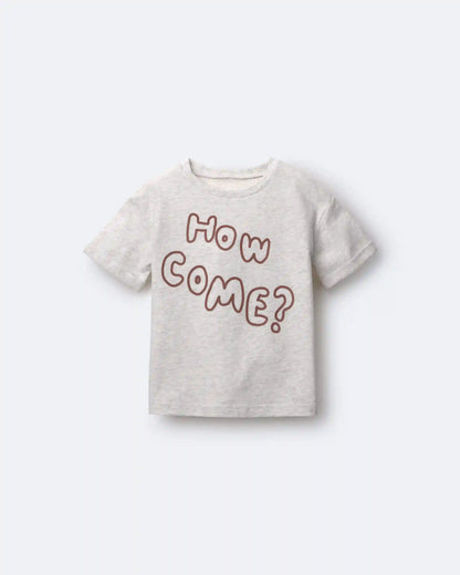 Toddler 'How Come' Rolled Cuff Tee - Heathered Grey