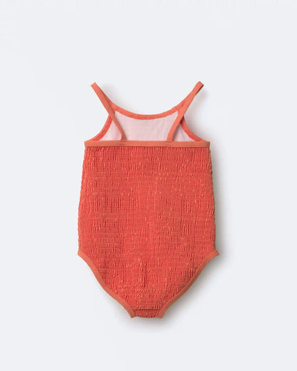 Toddler Girl Smocked One-Piece Swimsuit - Orange