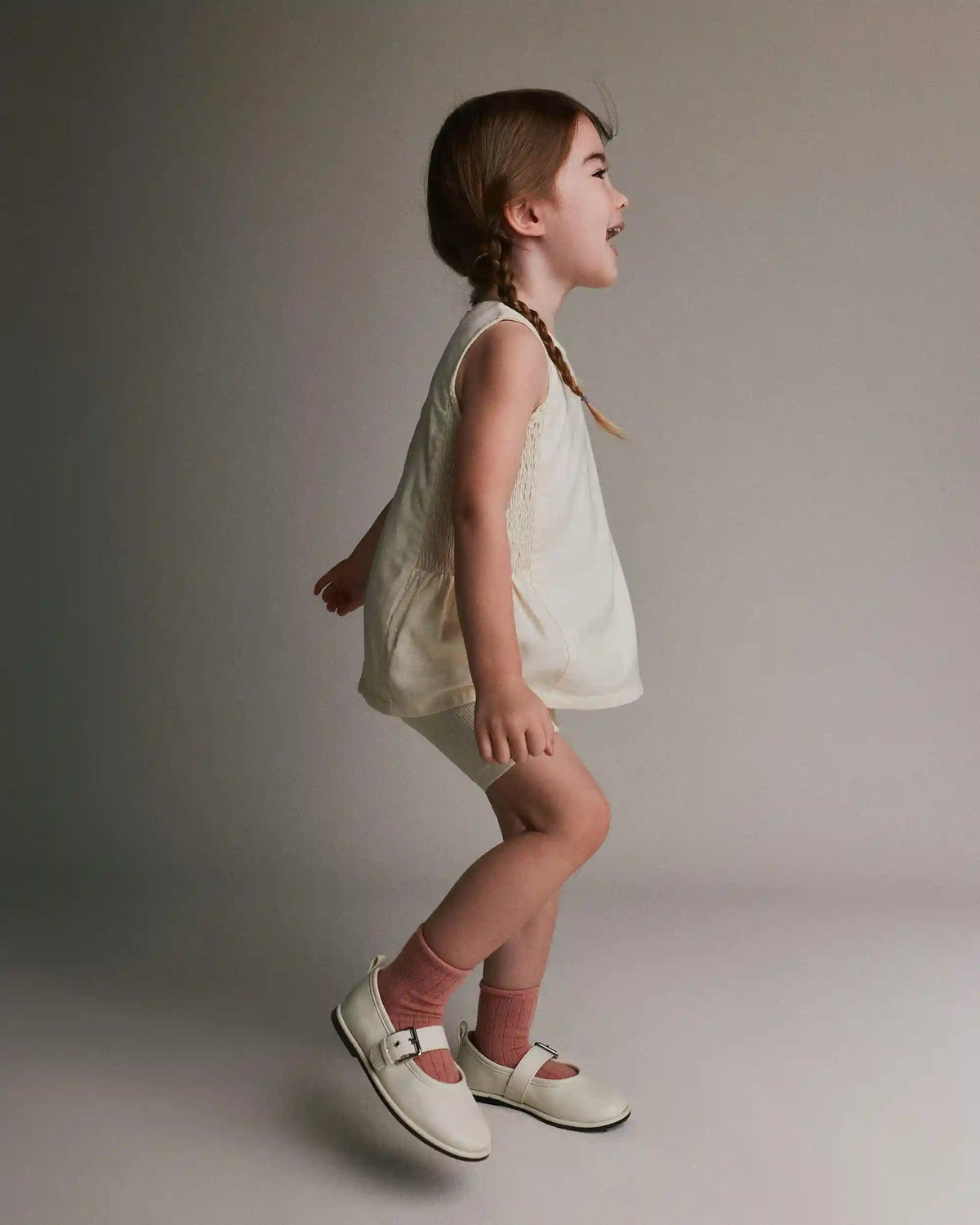 Toddler Girl Smocked Top - Cream