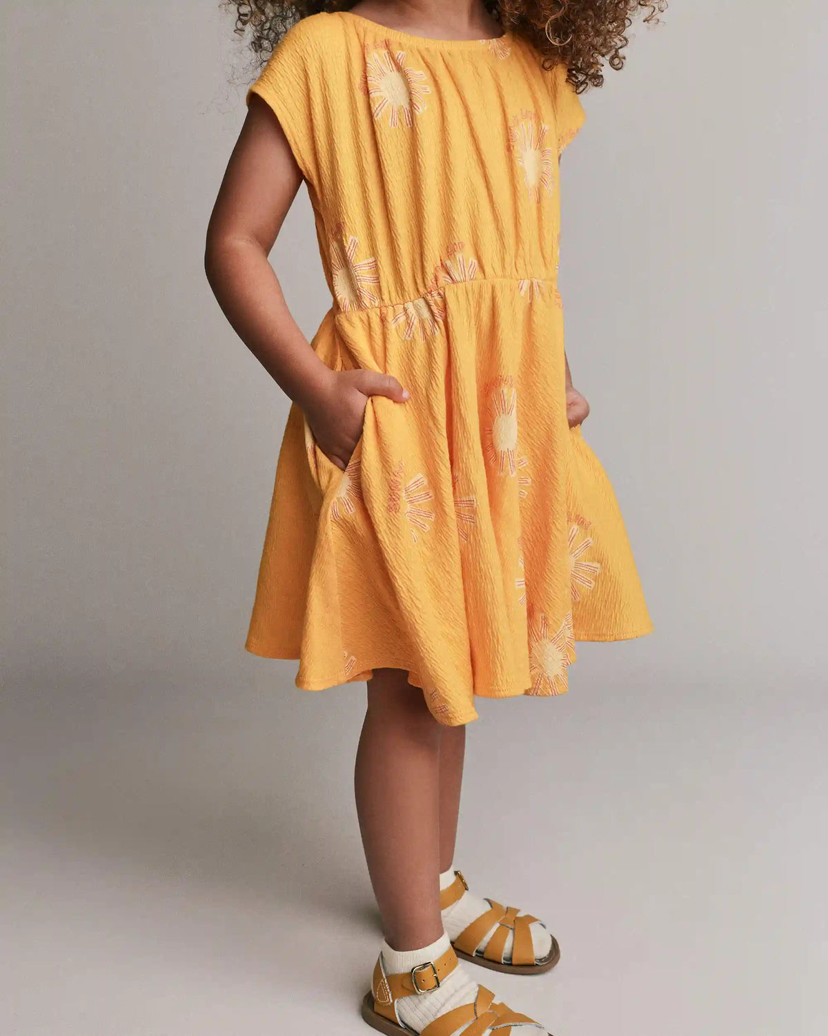 Toddler Girl Avenue Twirl™ Dress in Sunny Life Print - Golden Yellow