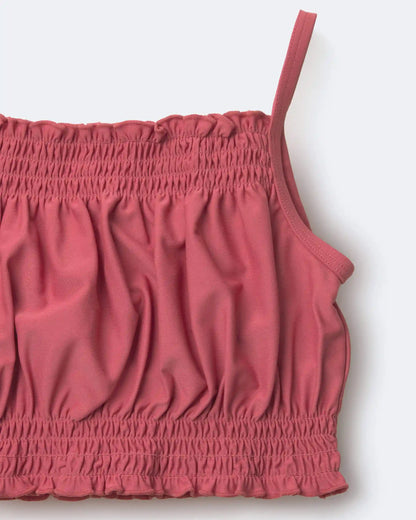 Toddler Girl Smocked Tankini Set - Rose