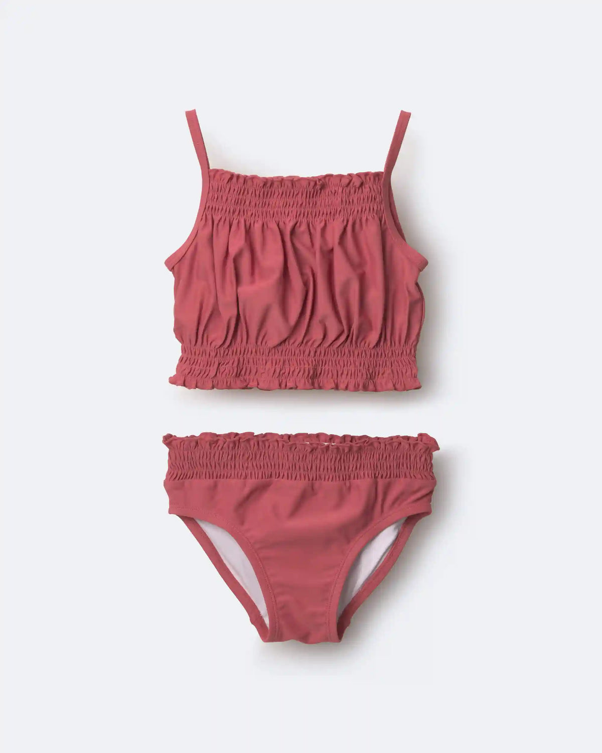 Toddler Girl Smocked Tankini Set - Rose