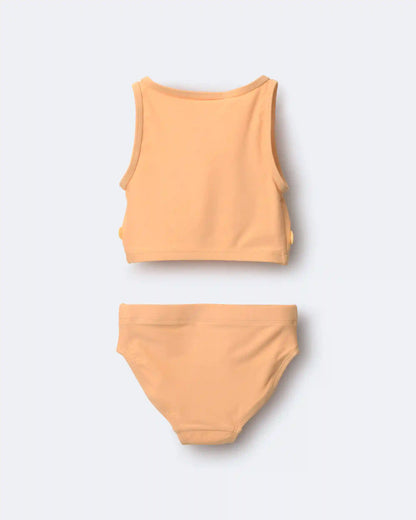 Toddler Girl Floral Tankini Set - Orange