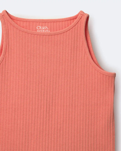 Toddler Girl Ribbed Playtime Tank Top - Coral