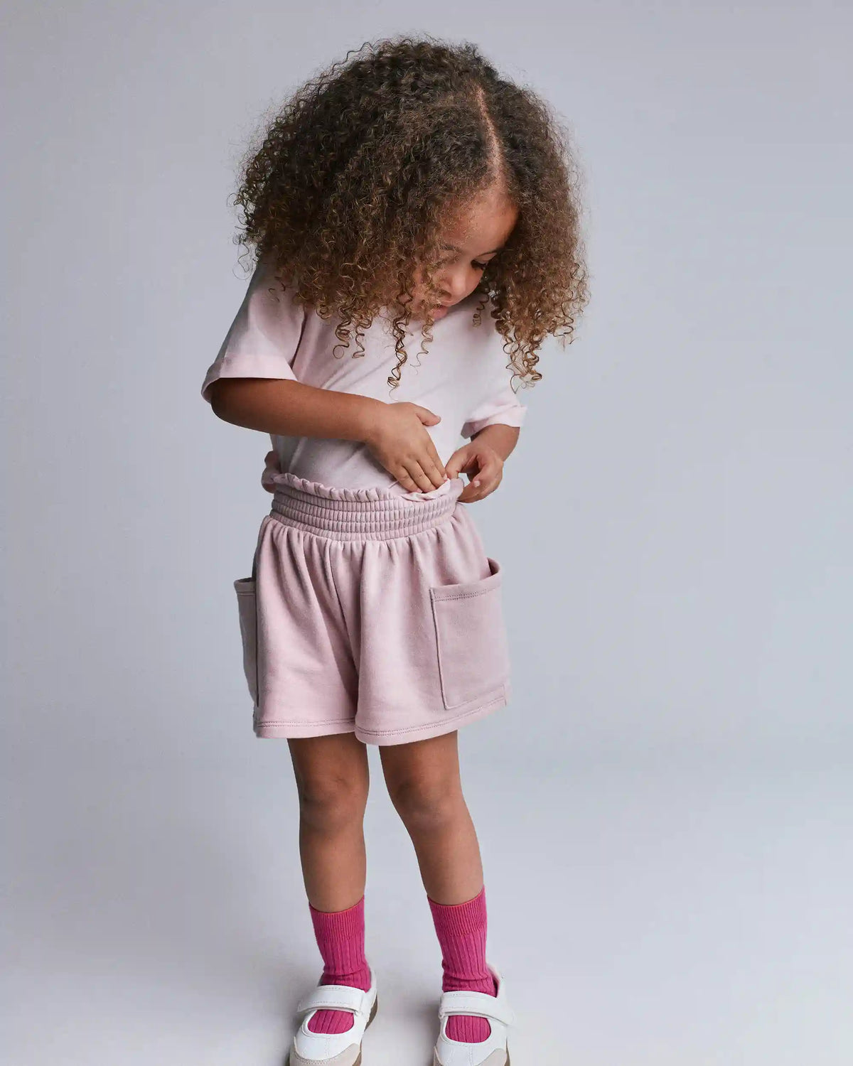 Toddler Girl Swing Shorts with Pockets - Rose
