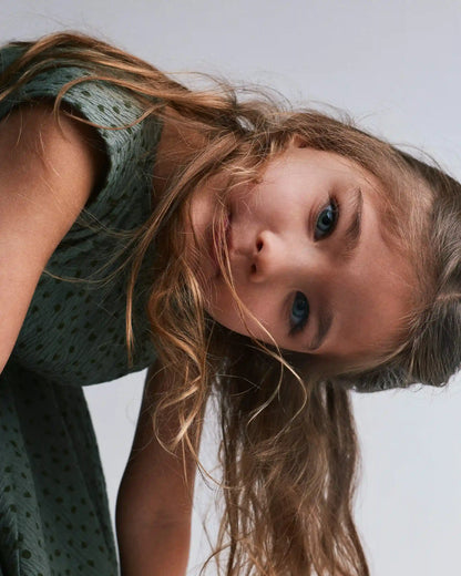 Toddler Girl Avenue Twirl™ Dress in Dot Print - Olive
