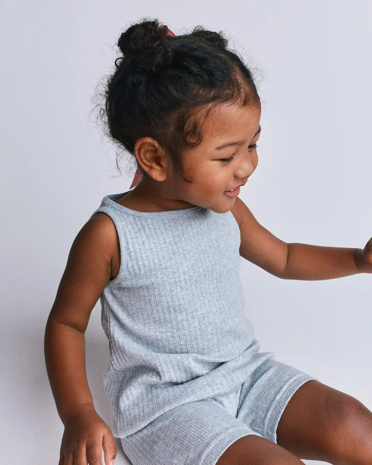 Toddler Girl Ribbed Playtime Tank Top - Heather Grey