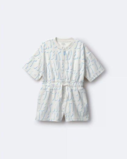 Toddler Girl Flowy Romper in Otter Avenue Print - Cream
