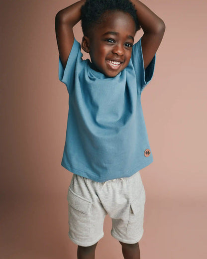 Toddler Boy French Terry Cargo Shorts - Heather Grey