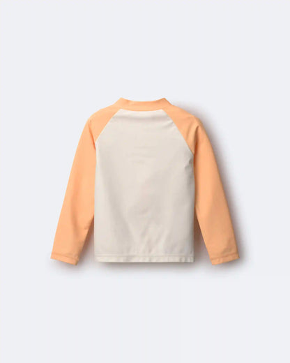 Toddler Boy Full-Zip Long-Sleeve Rashguard - Orange/Cream