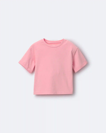 Toddler Girl Rolled Cuff Tee - Light Pink