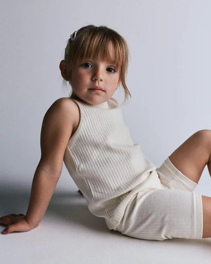 Toddler Girl Brooklyn Bike Shorts - Cream