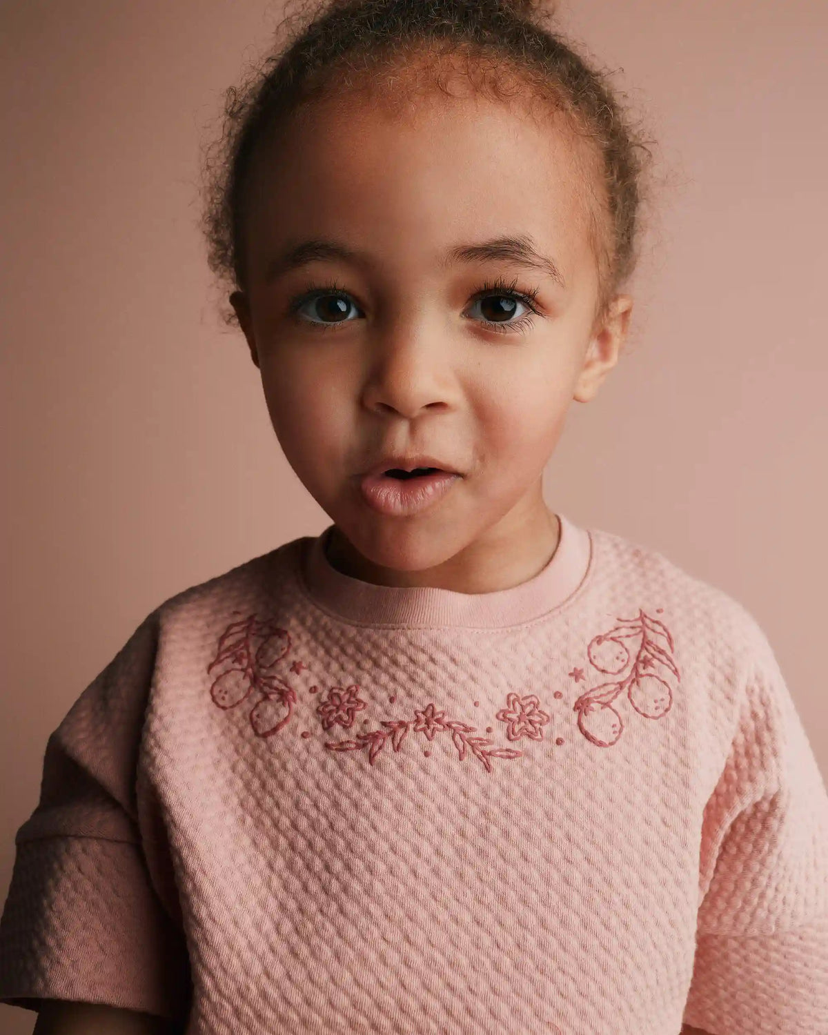 Toddler Girl High-Low Bubble Dolman Tee - Light Pink