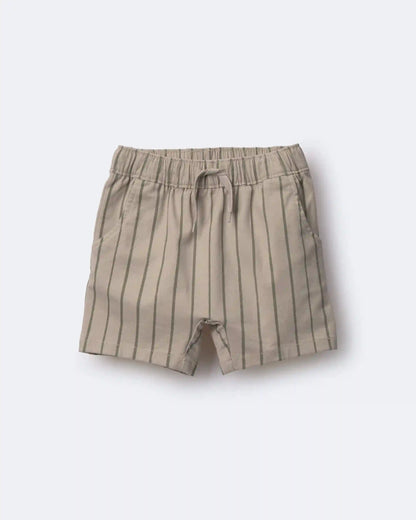 Toddler Boy Playground Shorts in Stripes - Khaki/Olive
