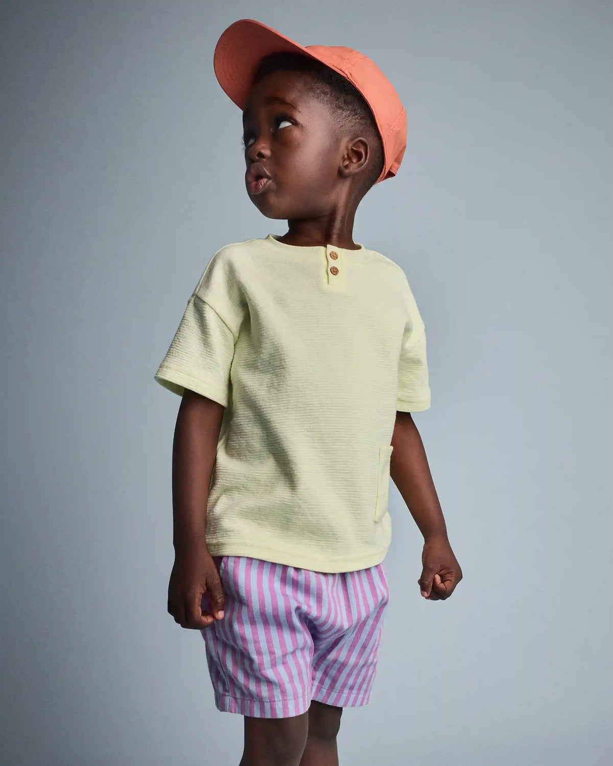 Toddler Boy Henley Tee with Pocket - Yellow
