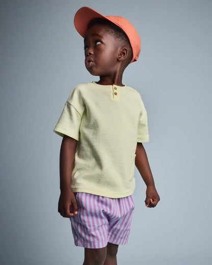 Toddler Boy Henley Tee with Pocket - Yellow