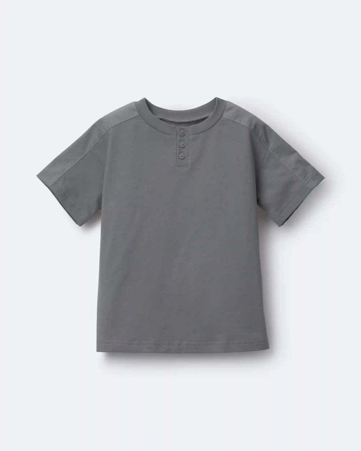 Toddler Boy Henley Tee - Dark Grey