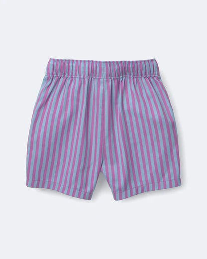 Toddler Boy Playground Shorts in Stripes - Blue/Purple