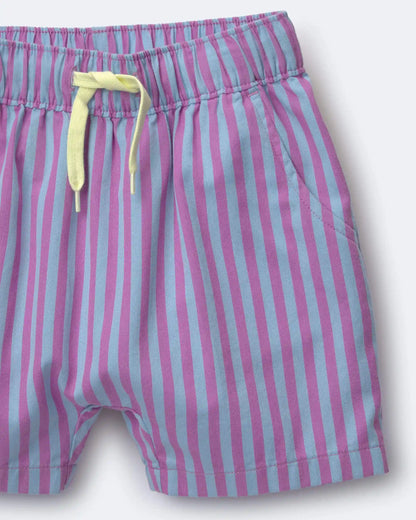 Toddler Boy Playground Shorts in Stripes - Blue/Purple