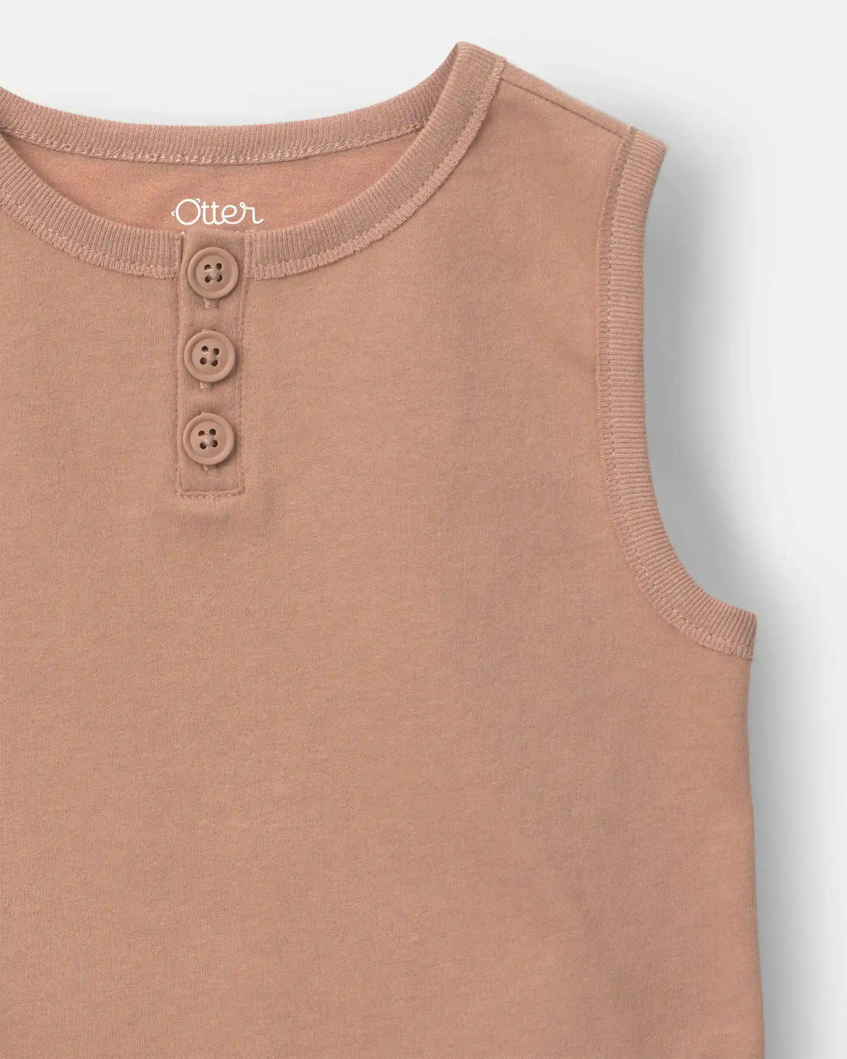 Toddler Boy Henley Tank - Light Brown