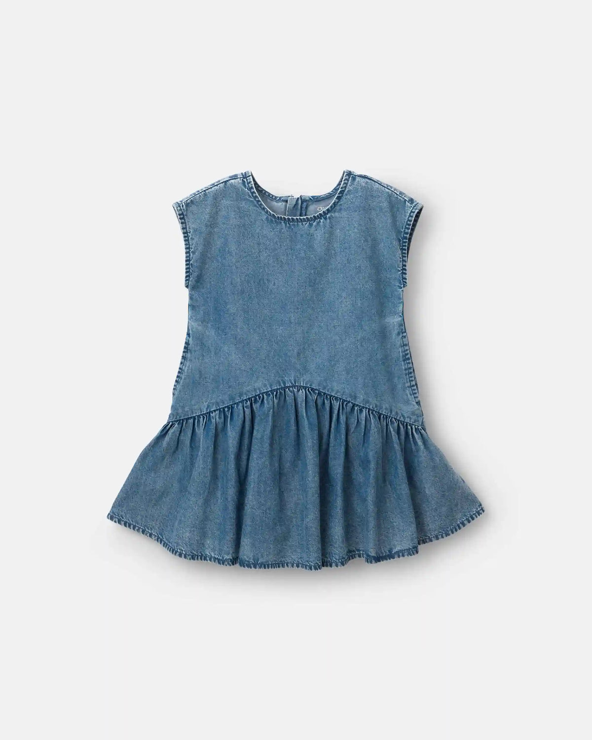 Toddler Girl Asymmetrical Drop-Waist Dress in Denim