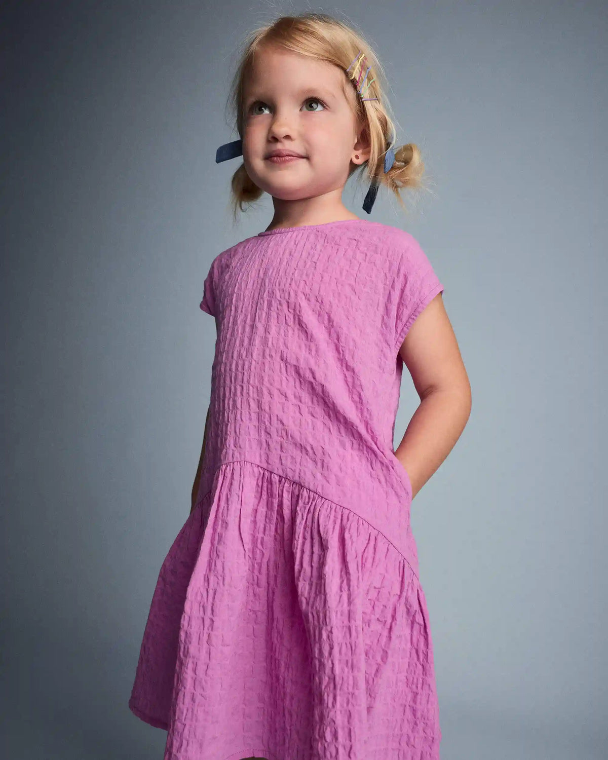 Toddler Girl Asymmetrical Drop-Waist Dress - Pink
