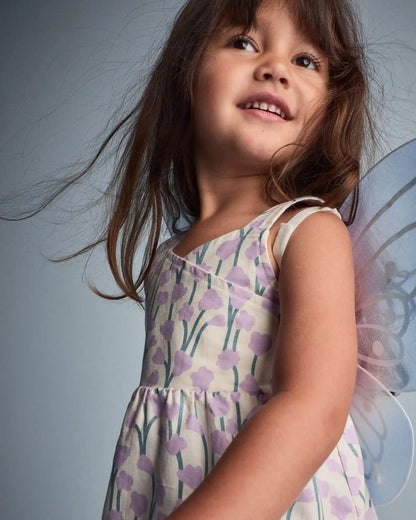 Toddler Girl Peplum Tank Top in Wildflower Print - Cream