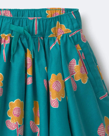 Toddler Girl Avenue Twirl™ Mini Skirt in Floral Print - Teal