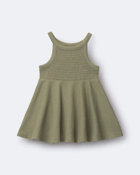 Toddler Girl Smocked Peplum Top - Olive