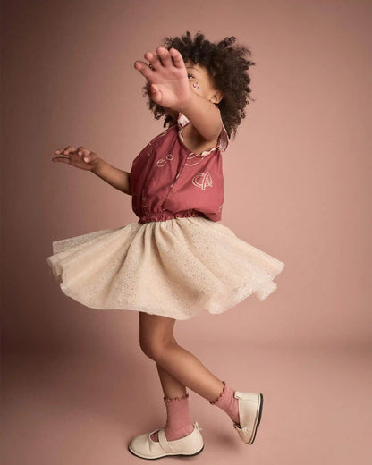 Toddler Girl Avenue Twirl™ Sparkly Mini Skirt - Cream